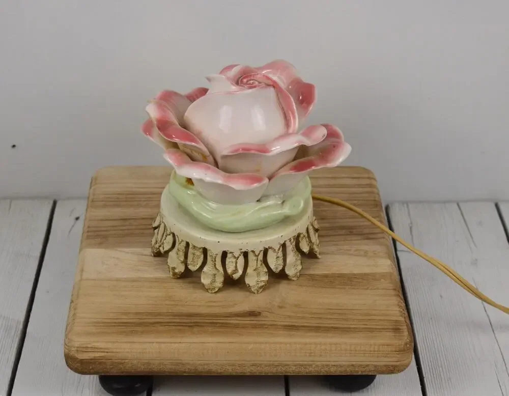 Vintage Pink Rose Night Light, Accent Lamp